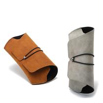 New fashion casual glasses case fashion leather round nail p