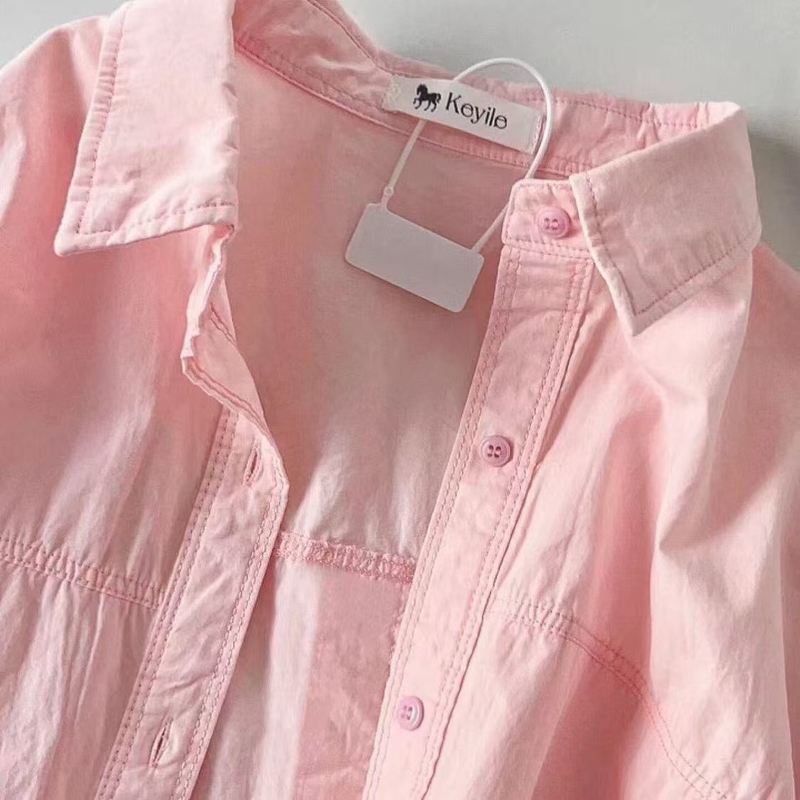 [4108 Pieces Sold in 3 Days] Spring Pink Pure Cotton Base Shirt for Women, 2025 New Spring Fashion Shirt, Small Size