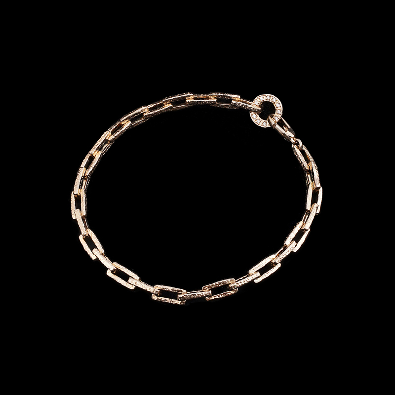 Ikigai Retro Textured Silver Gold-Plated Bracelet for Women with Round Rings Fully Encrusted with 5A Zircon, Niche Design Fine Jewelry