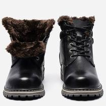 Genuine leather Men Winter Shoes Handmade Warm Snow boots Fu