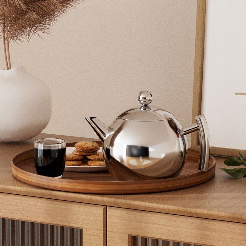 Bialetti Household Thickened Stainless Steel Teapot 500ml European Style Tea Brewing Pot with Filter for Restaurants