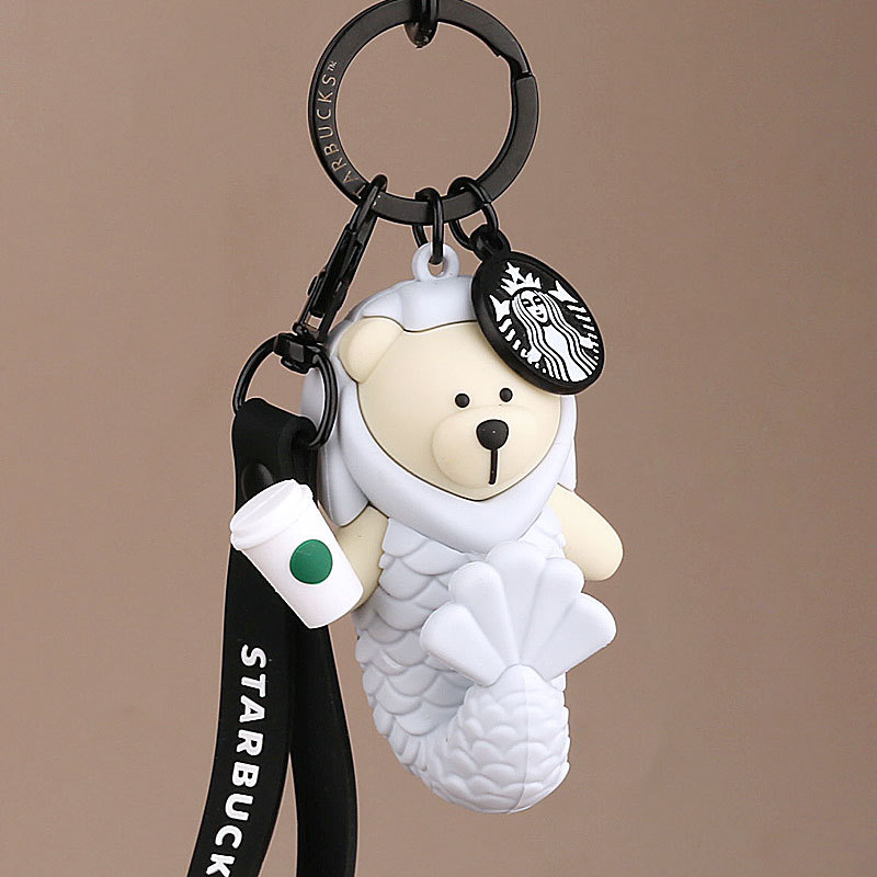 Starbucks Singapore Limited Edition Bear, Fish, and Lion Barista Keychain Special Pendant Souvenir Gift