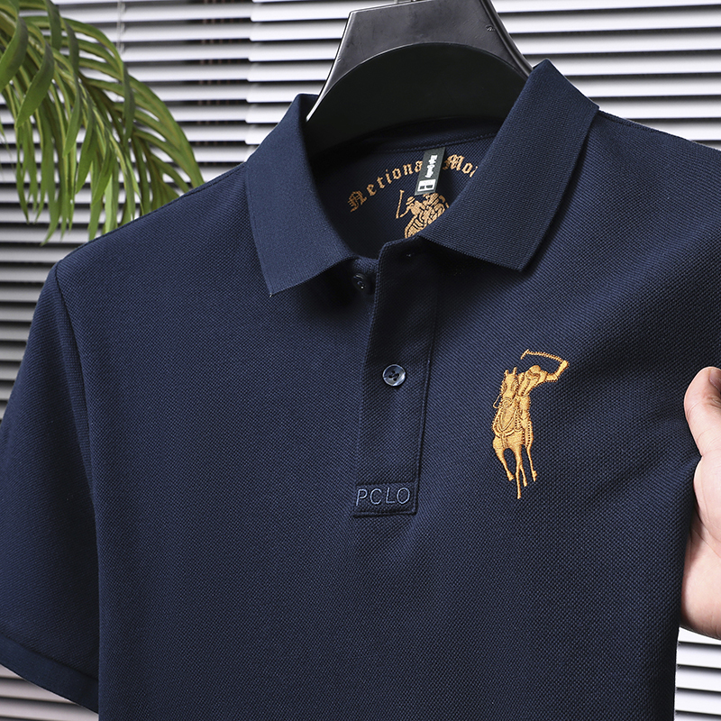 Paul's Genuine Cotton Short-Sleeved Polo Shirt for Men 2025 Summer New Style Horse Logo Embroidered Lapel T-Shirt for Men Paul's Genuine Cotton Short-Sleeved Polo Shirt for Men 2025 Summer New Style Horse Logo Embroidered Lapel T-Shirt for Men