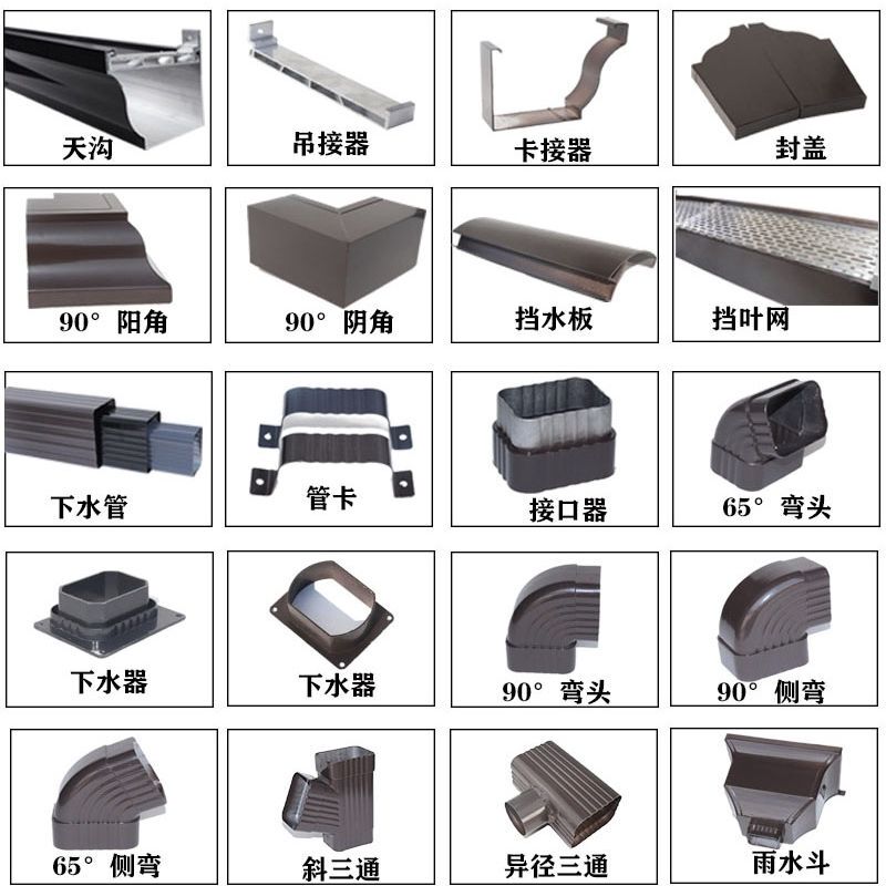 Aluminum Alloy Gutter Eaves Drainage Channel New Profile Sink Finished Gutter Rain Sink Self-Built House Sink Water Pipe Aluminum Alloy Gutter Eaves Drainage Channel New Profile Sink Finished Gutter Rain Sink Self-Built House Sink Water Pipe