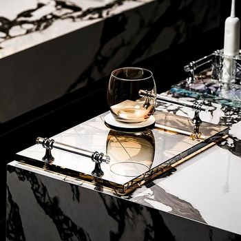 Luxury modern high-end crystal storage tray villa hotel bathroom toilet wash basin toothbrush storage rack
