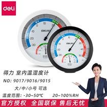 Deli 9017 Thermohygrometer Office Home Indoor Dry and Wet Thermometer Thermometer