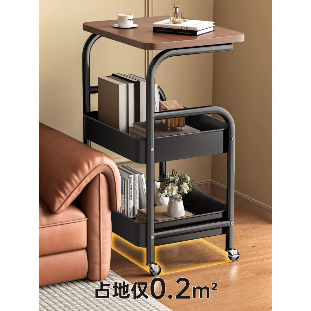 Second-hand movable trolley storage rack bedside table living room sofa side table coffee table snack storage rack
