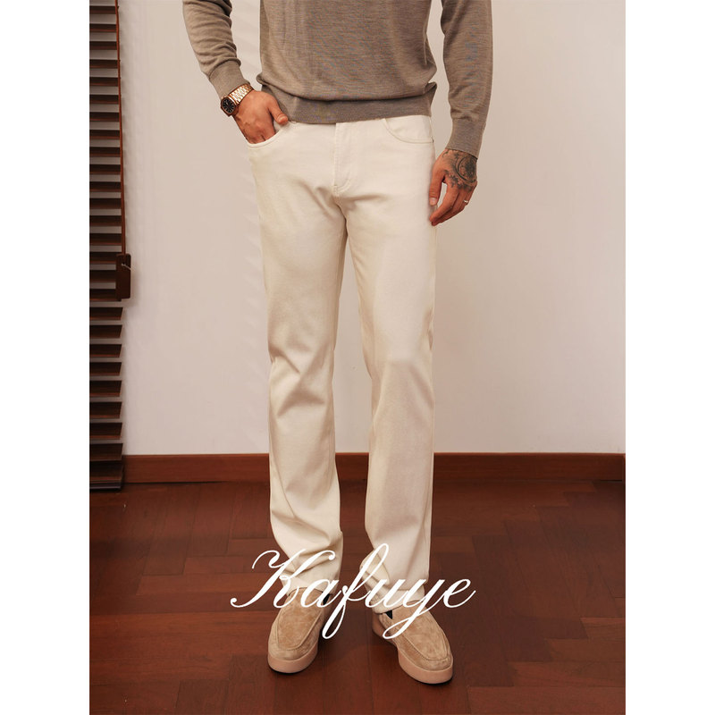 Mr. Liao's Men's Clothing Kafuye【Light Luxury Old Money】Straight Casual Men's Slim Fit Jeans Long Pants 69225 Mr. Liao's Men's Clothing Kafuye【Light Luxury Old Money】Straight Casual Men's Slim Fit Jeans Long Pants 69225