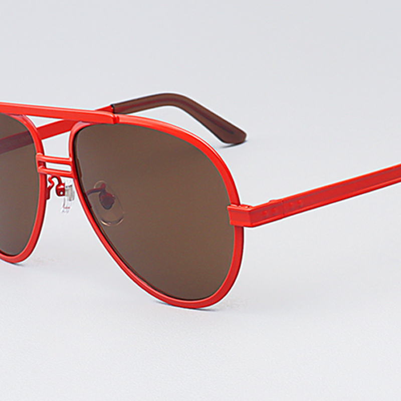 Moscot Lemtosh Sunglasses for Men, Brad F1 Racing Car Style Glasses, Red Frame, Brown Sunglasses for Women