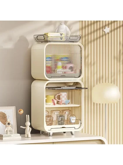 奶瓶收纳架婴儿桌上卧室家用沥水架宝宝餐具多功能杯子防尘置物柜