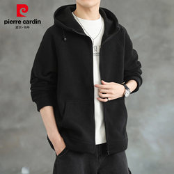 Pierre Cardin Fleece Cardigan Sweatshirt Men Autumn New arrival Hooded Tops Trendy Casual jacket Outwear Male