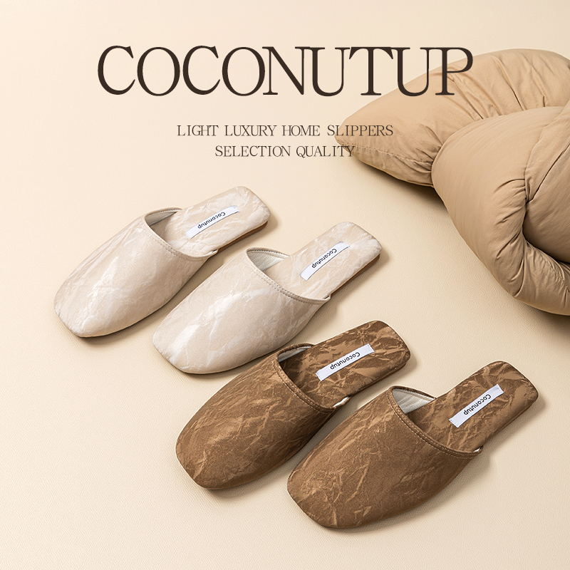 Summer Non-Slip Silent Slippers for Women with Rubber Soles, Deodorizing, Waterproof, Indoor Home High-End Couple Slippers, All-Season Closed-Toe