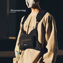Functional style vest bag tactical work vest trendy cool dark hip-hop bag chest bag boy riding mobile phone chest bag