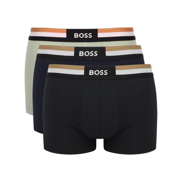 Boss Men's SS26 Boxer Briefs CON Logo (ຊຸດຂອງ 3)