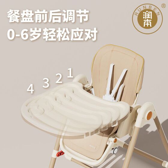 润本宝宝餐桌餐椅可折叠多功能儿童便携吃饭家用婴儿学坐餐桌椅