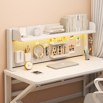 Desktop bookshelf storage rack office computer desk hole board multi-layer iron art dormitory student home book