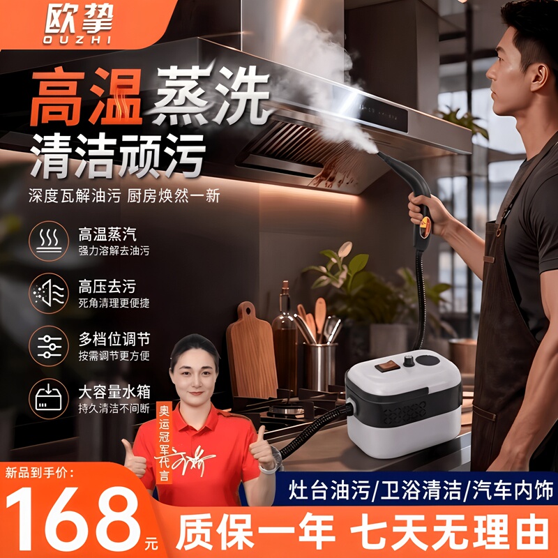 Ouzhi High-Temperature Steam Cleaner with Multiple Settings for Kitchen Range Hoods, Air Conditioners, Steam Mops, and Multifunctional All-In-One Machine