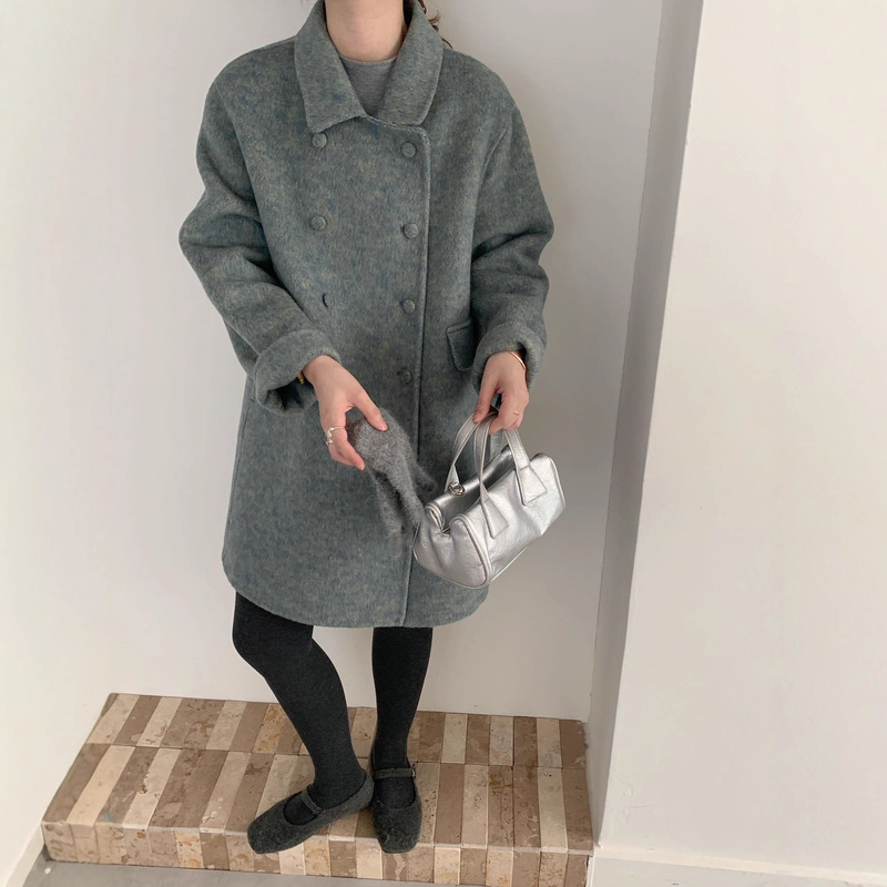 Tongxiang Puyuan Yushang Woolen Sweater 2025 Autumn/Winter Fashion New Style Women's Wool Coat Double-Breasted Loose Fit Elegant Tongxiang Puyuan Yushang Woolen Sweater 2025 Autumn/Winter Fashion New Style Women's Wool Coat Double-Breasted Loose Fit Elegant