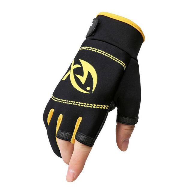 Thickened Warm Fishing Gloves, Non-Slip, Thickened, Three-Fingered, Waterproof, Outdoor, Sun-Protective, Breathable, Wear-Resistant Gloves, Fishing Gear