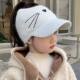 Children's Hats for Autumn and Winter, Cute Girls' Cat-Style Open-Top Knitted Hat, Warm and Fleece-Lined for Winter, Windproof, Can Be Tied into a Ponytail