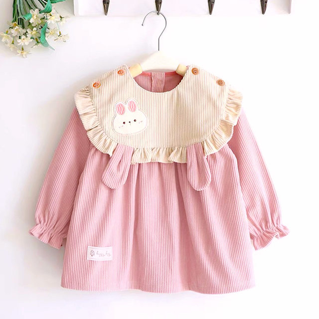 Baby Smock, New Winter Style, Corduroy Smock for Outer Wear, Waterproof Infant Apron, Anti-Dirty Apron, Reverse-Wearing Apron