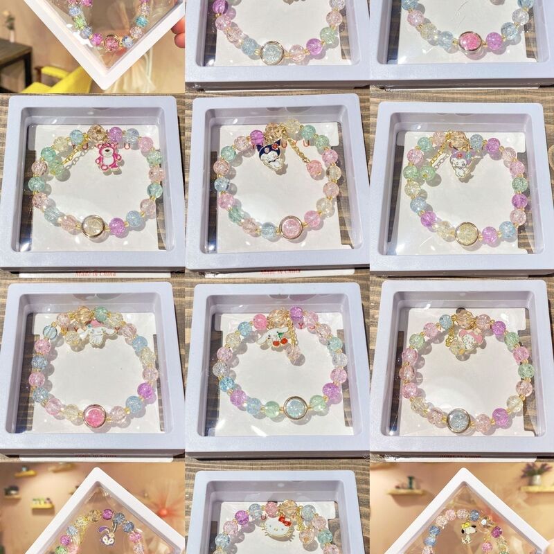 Boxed New Style Explosive Crystal Internet-Famous Colorful Bracelet for Women, Super Fairy-Like, Student Style, Korean Version, Simple and Niche Jewelry