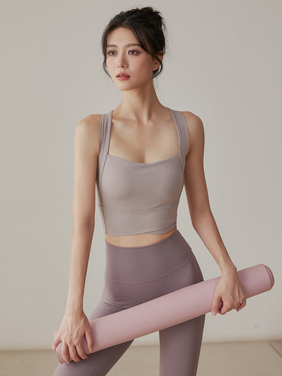 High-intensity cross yoga vest women's sports bra shock-proof running push-up shaping anti-sagging fitness bra autumn