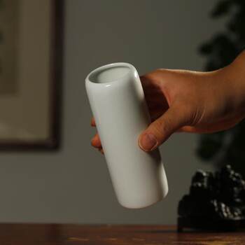 Antique glaze white porcelain pen holder qingyuan white porcelain pen holder student multi-function desktop storage chinese style simple small qing