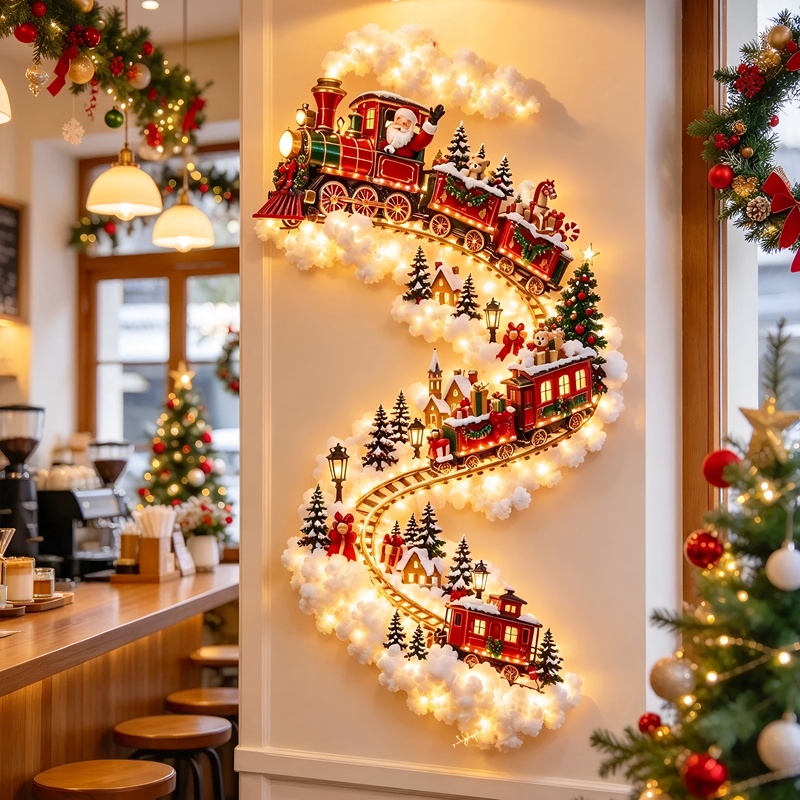 Santa Claus Magic Trail Wall Lamp Christmas Decorations Christmas Tree Snowman Living Room Shop Wall Arrangement Santa Claus Magic Trail Wall Lamp Christmas Decorations Christmas Tree Snowman Living Room Shop Wall Arrangement