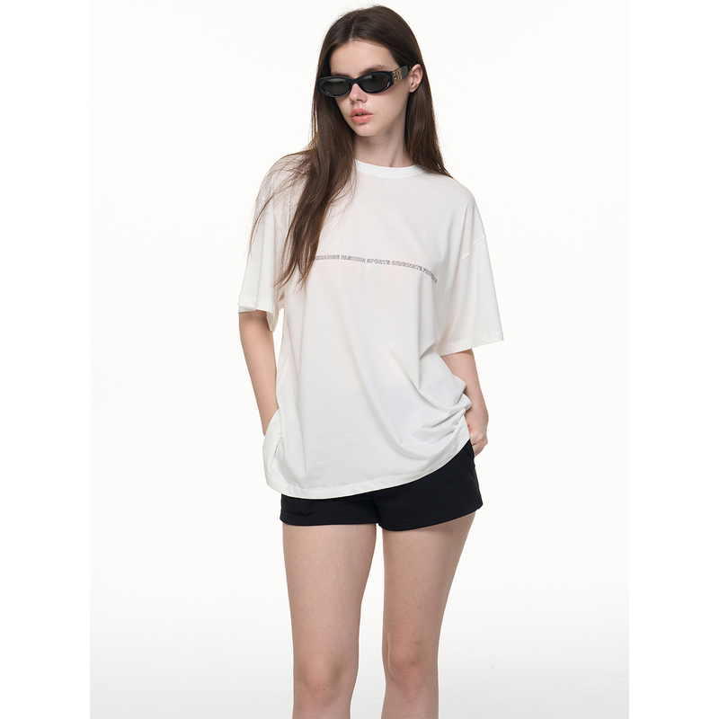 Miss Change Designer Brand "Mc Girl" Tencel Cotton Letter Print Casual Short-Sleeve T-Shirt Miss Change Designer Brand "Mc Girl" Tencel Cotton Letter Print Casual Short-Sleeve T-Shirt