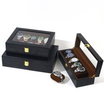 Manufacturers spot paint watch box 6-digit 10-digit 12-digit paint jewelry gift box black wooden watch storage box