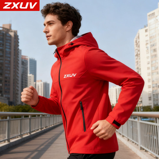 ZXUV轻户外男女情侣冲锋衣2025秋季新款跑步运动外套连帽防风防水