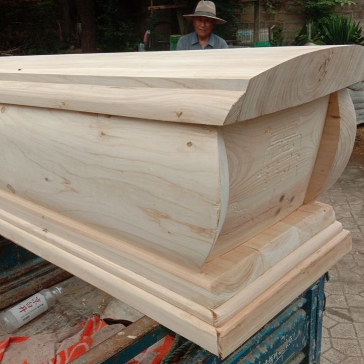 Large Coffin Box 1- 2m Made of Long Pine Wood, Solid Wood Construction, Genuine Materials, Thickened Version, Complete Set