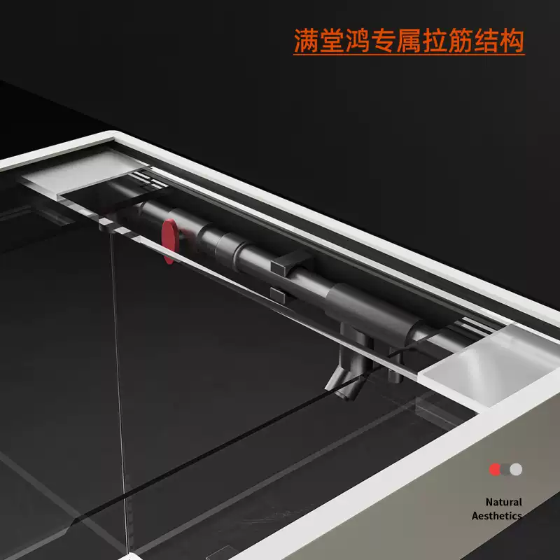 满堂鸿SU9极简不锈钢大型金晶超白鱼缸高分子PVC过滤混养水族缸 detail 2