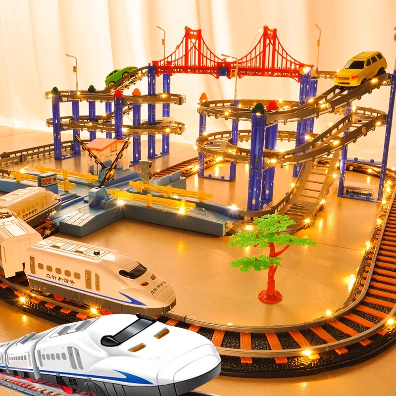 German Children's Toys Large Electric Rail Car Racing Train 2026 Popular Educational Boys' Birthday Gift