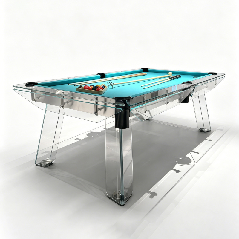 Vetro Lusso/Lite Transparent Crystal Tempered Glass Acrylic Billiard Table American Black Eight Billiard Table Vetro Lusso/Lite Transparent Crystal Tempered Glass Acrylic Billiard Table American Black Eight Billiard Table