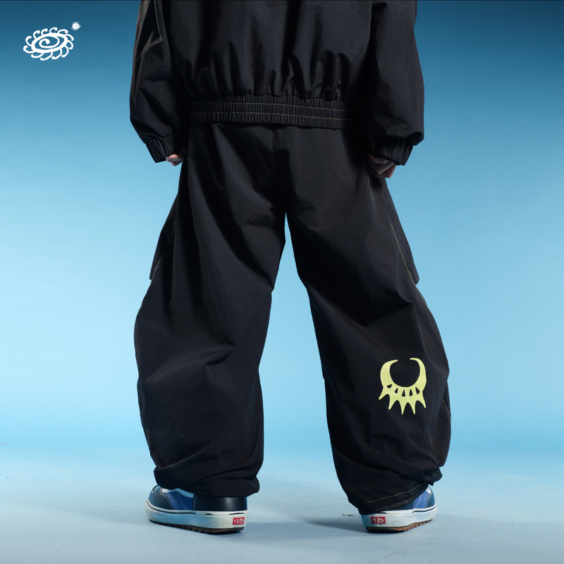 Oddyeddy Moon God Black Ski Pants Single Board Double Board Freestyle Loose Waterproof Windproof Oddyeddy Moon God Black Ski Pants Single Board Double Board Freestyle Loose Waterproof Windproof
