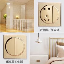 Type 86 concealed champagne gold network cable fiber optic telephone socket two-in-one telephone computer socket panel for home use