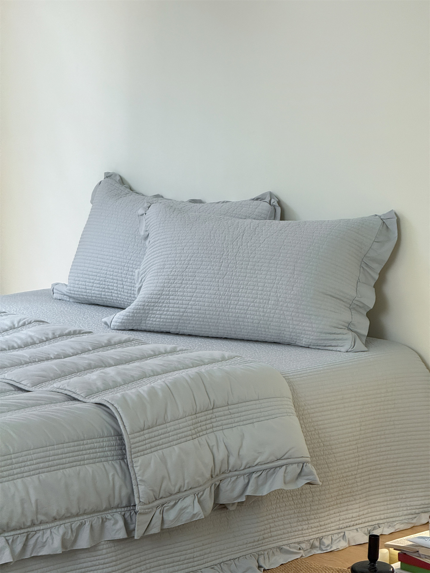 Корейский комплект постельного белья из чистого хлопка 60 нитей, простой однотонный покрывал трех предметов, свежее стеганое одеяло четыре предмета