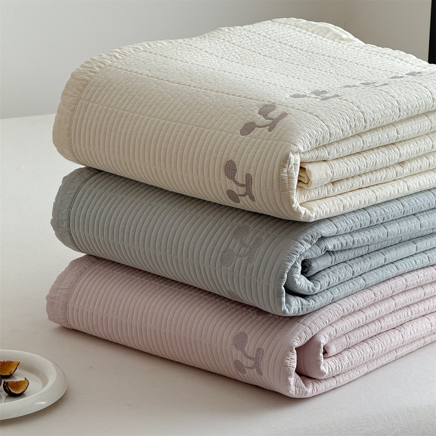 Корейский 大鹅 хлопковый комплект покрывала с вышивкой вишни 3 предмета ins стиль с кружевом мягкое теплое одеяло весна-осень