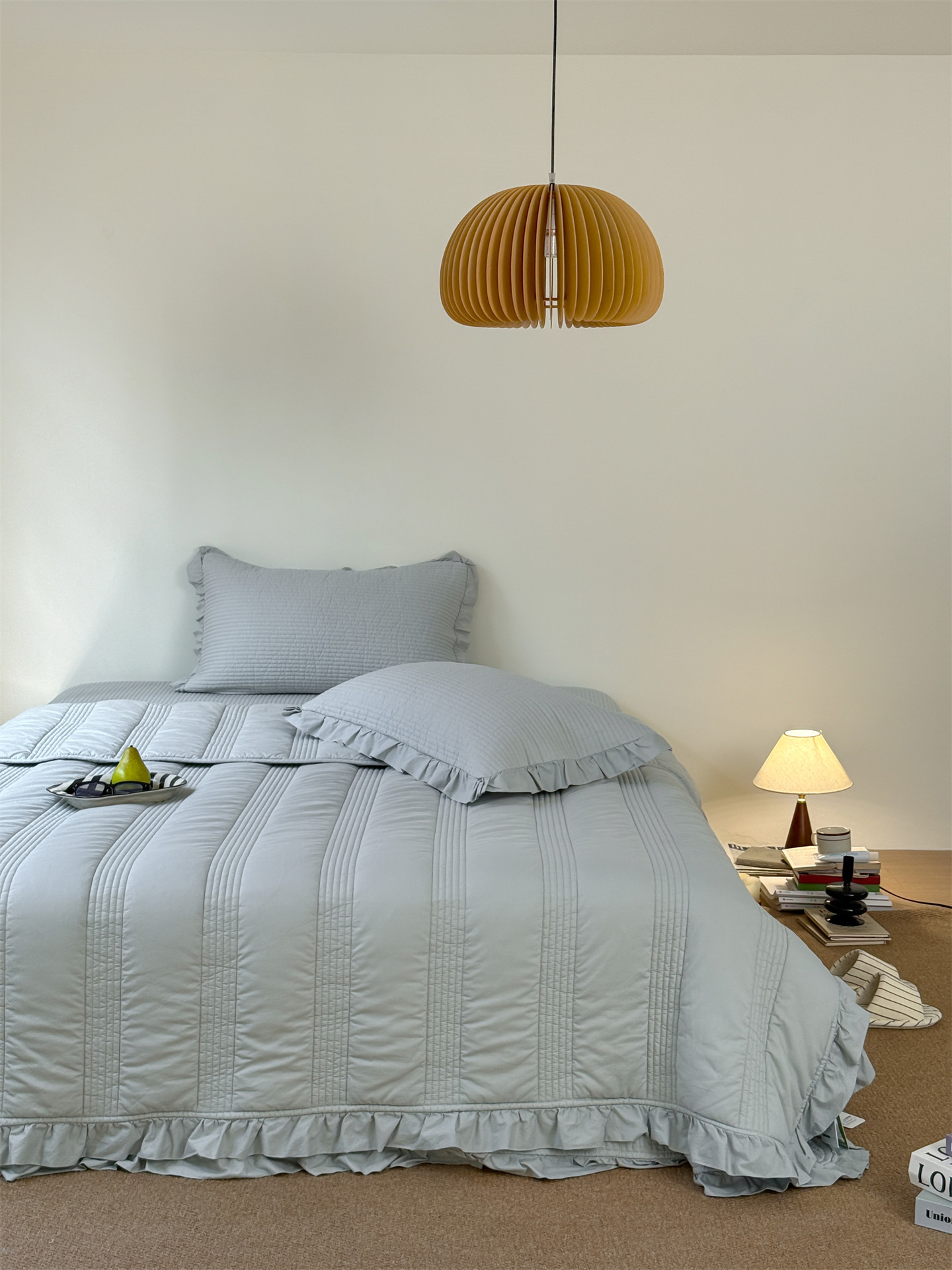 Корейский комплект постельного белья из чистого хлопка 60 нитей, простой однотонный покрывал трех предметов, свежее стеганое одеяло четыре предмета