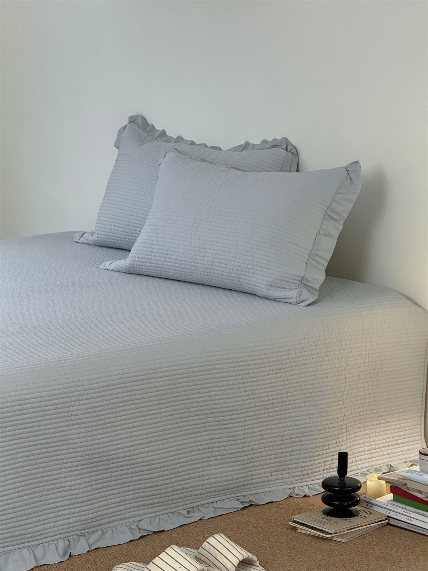 Корейский комплект постельного белья из чистого хлопка 60 нитей, простой однотонный покрывал трех предметов, свежее стеганое одеяло четыре предмета