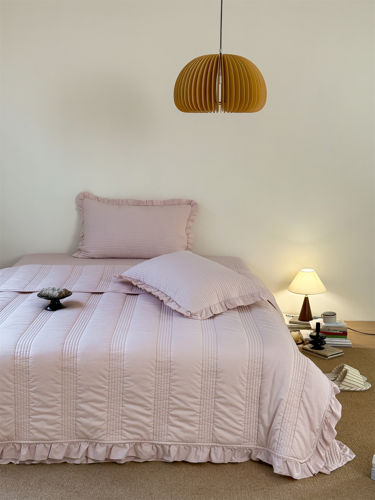 Корейский комплект постельного белья из чистого хлопка 60 нитей, простой однотонный покрывал трех предметов, свежее стеганое одеяло четыре предмета