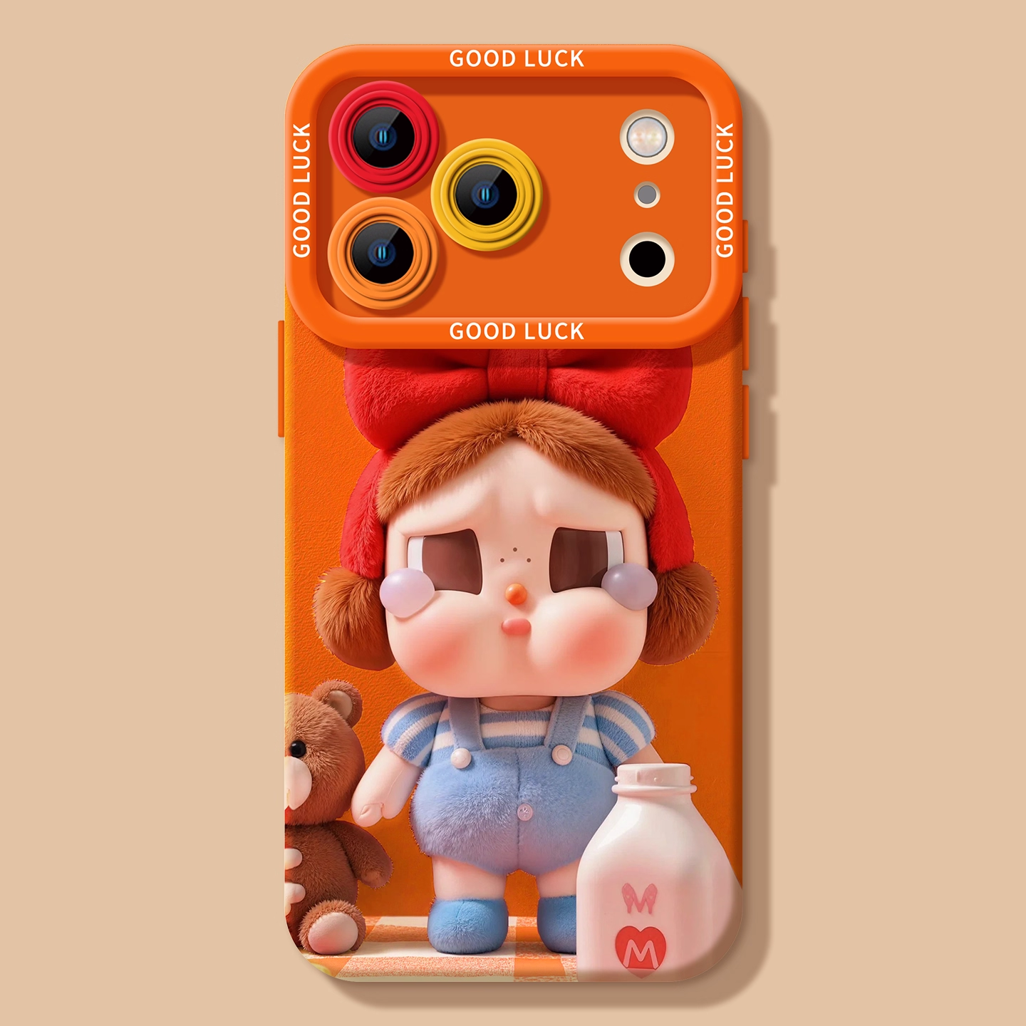 Orange Plush Crying Baby Phone Case For Iphone Protective Cover_voghion.com