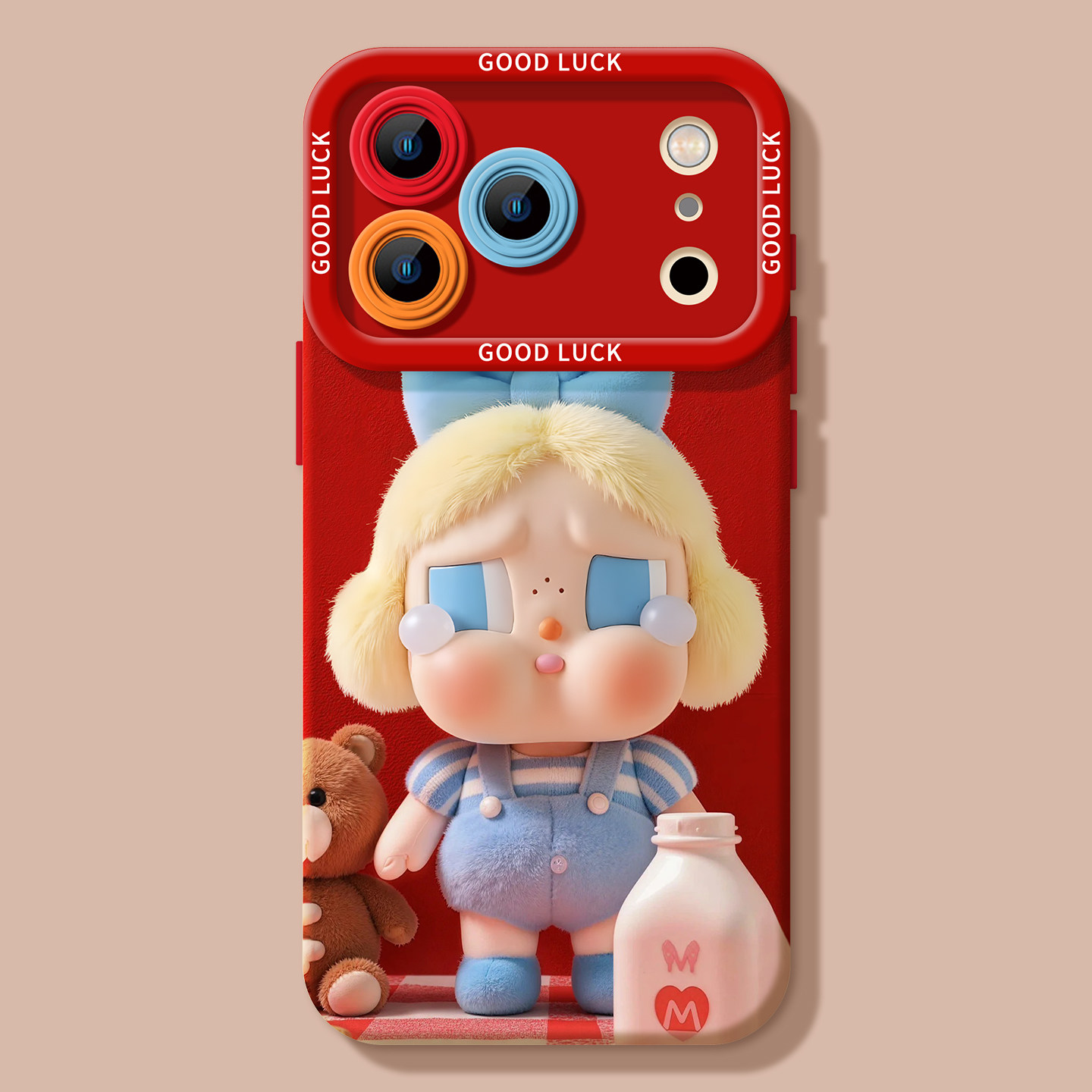 Orange Plush Crying Baby Phone Case For Iphone Protective Cover_voghion.com