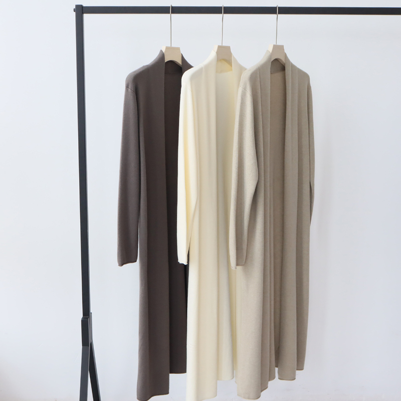 Wool Blend Knitwear for Women, Early Autumn Wear, High-End Cardigan, Autumn and Winter Lazy Style Mid-Length Sweater Jacket