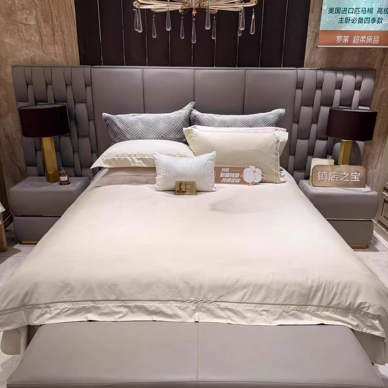 Authentic Pure Luminous Radiance Dy3675-4 Luolai All-Cotton Satin Four-Piece Set Light Luxury Style 2026 Spring/Summer New Collection