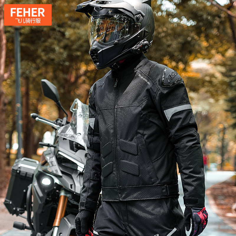Feher Motorcycle Riding Suit for Men, Summer Commuting Motorcycle Suit Set, Off-Road Motorcycle Touring All-Season Racing Suit