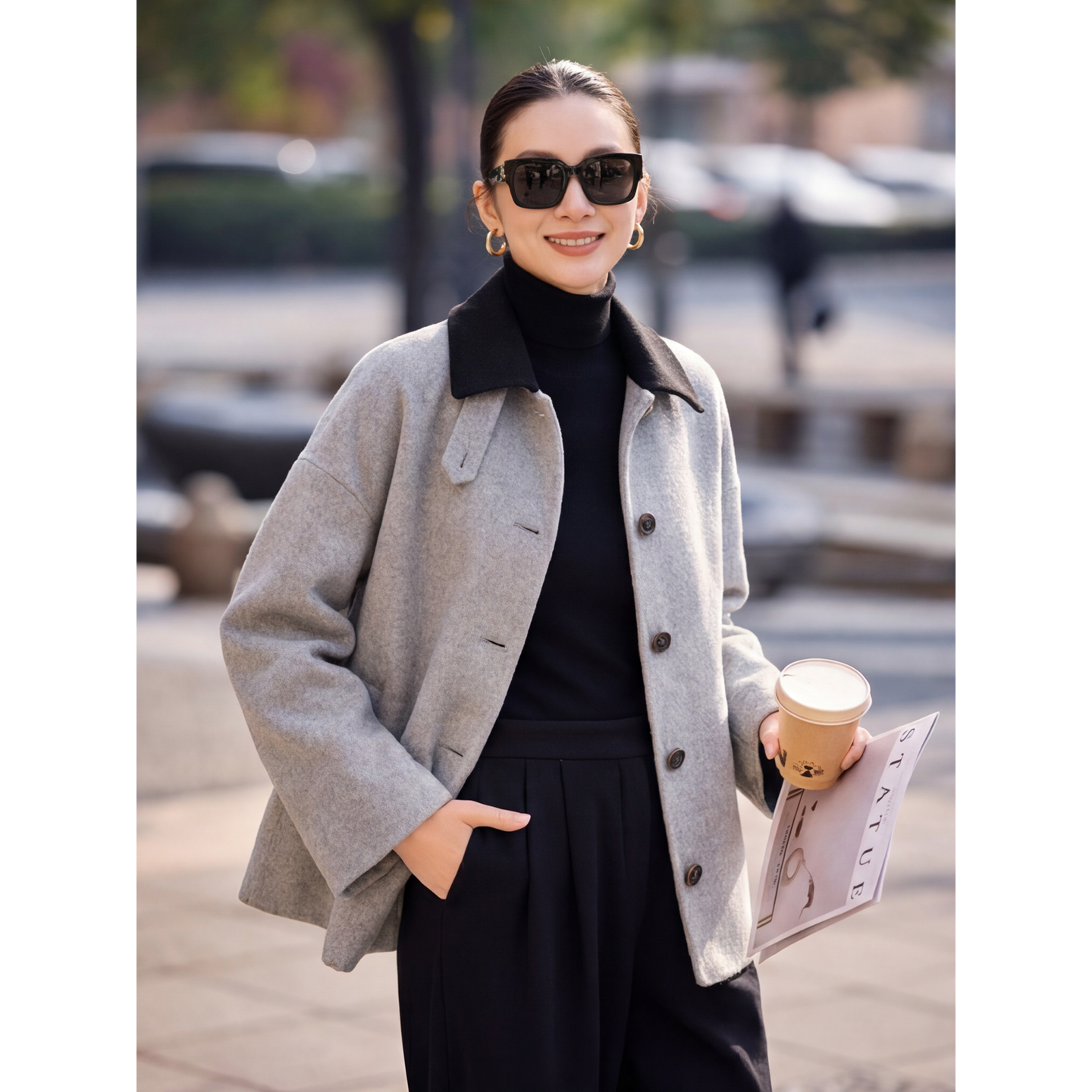 2025秋冬潮流 | 无光白吊坠毛羽肌理厚绒大衣如何选款?