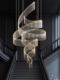 Double-Story Hollow Chandelier, Modern Minimalist Light Luxury, Mezzanine Hollow Staircase Light, Villa High-Ceiling Living Room Chandelier